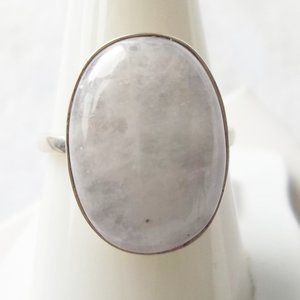 A white moonstone gemstone  ring, size 9, 925 silver, promise ring
